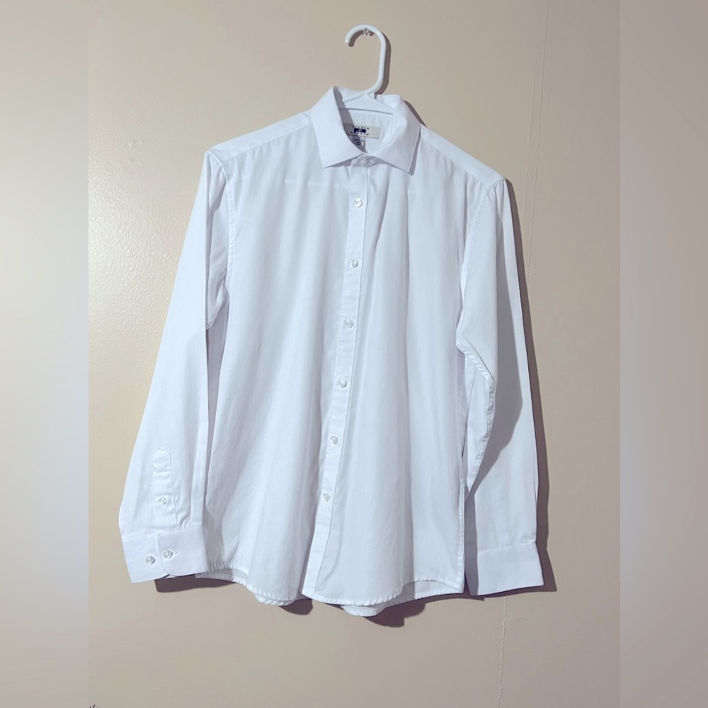 Joseph Abboud Mens Casual Size 16 Shirt White With Long Sleeves.